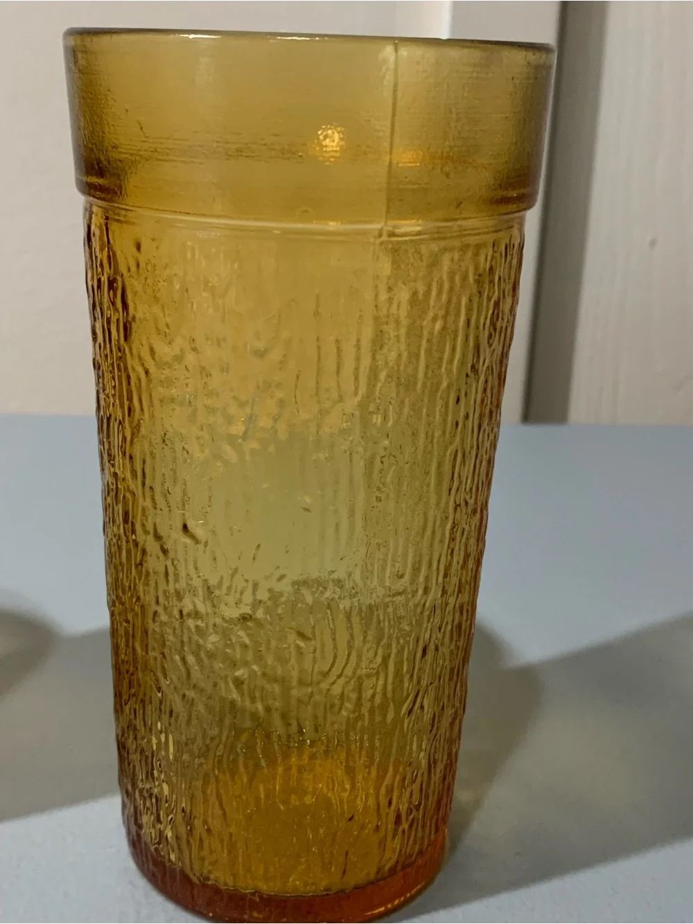 Set of 3 Textured Amber Glass Tumblers